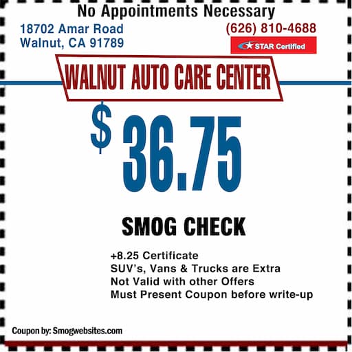 Smog Check Coupon Walnut